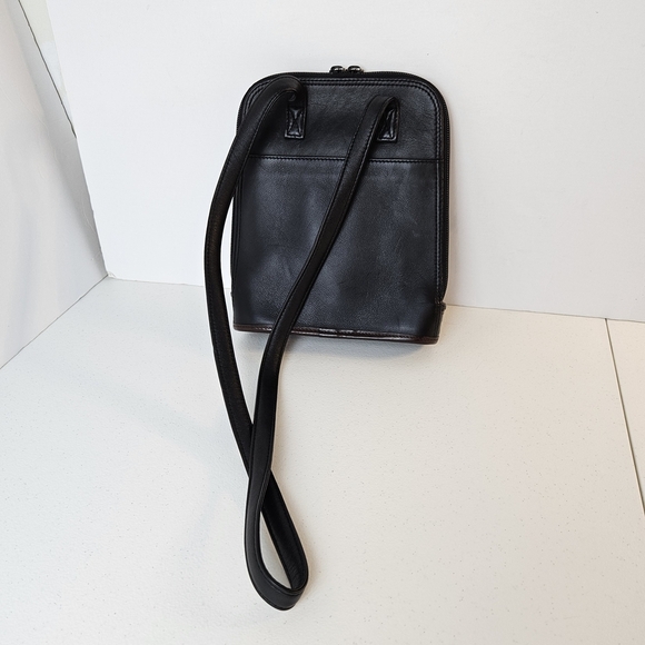 Brighton VTG Small Slim Black Leather Shoulder Bag - Picture 2 of 14